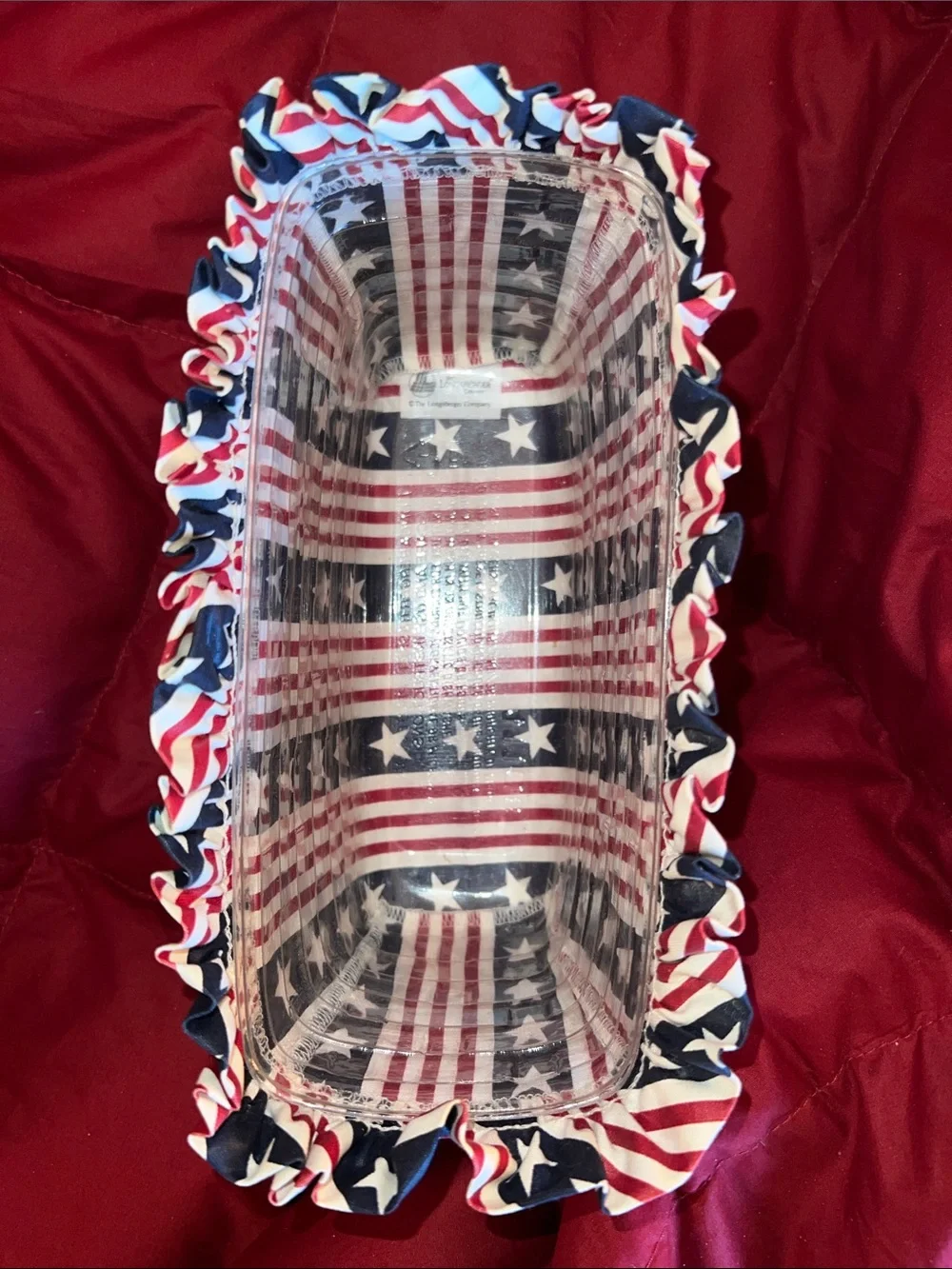 Longaberger 1994 All American Candle Star-Spangled Stripes Basket 4-Piece Set